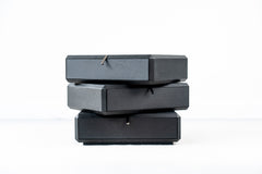 Designer black nightstand with rotating drawers, functional bedside storage cabinet for contemporary bedrooms