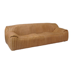 Erfurt 3-Seater Sofa in premium Brazilian leather with narrow channel detailing, commanding silhouette, and luxury designer sofa for modern living spaces.