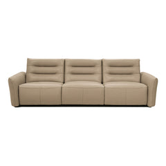 Eric 3-Seater Luxury Reclining Sofa upholstered in black genuine leather, offering spacious comfort, adjustable reclining, and sleek modern styling.
