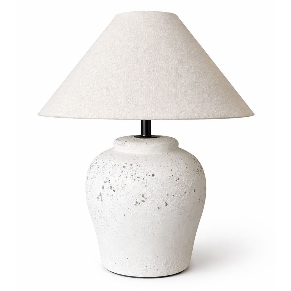 White Speckled Ceramic Table Lamp