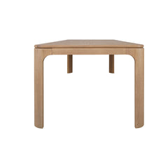 Kent modern wooden dining table styled in a contemporary dining room