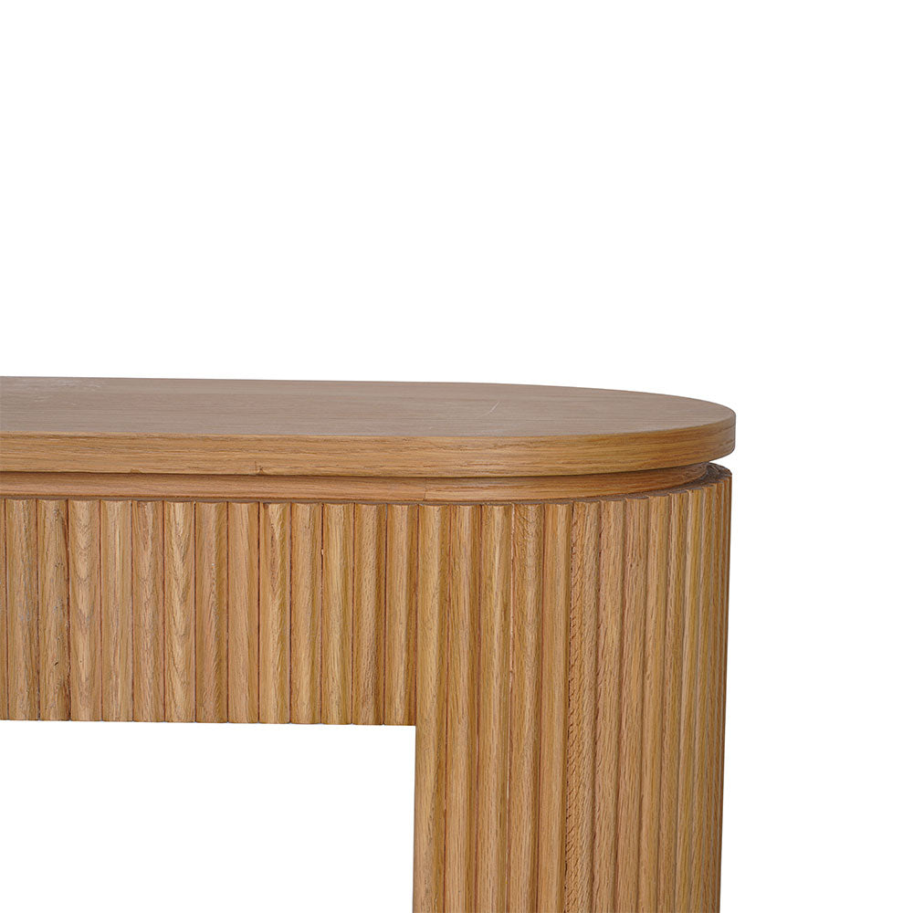 Kent modern oak console table crafted from solid oak wood and oak veneer