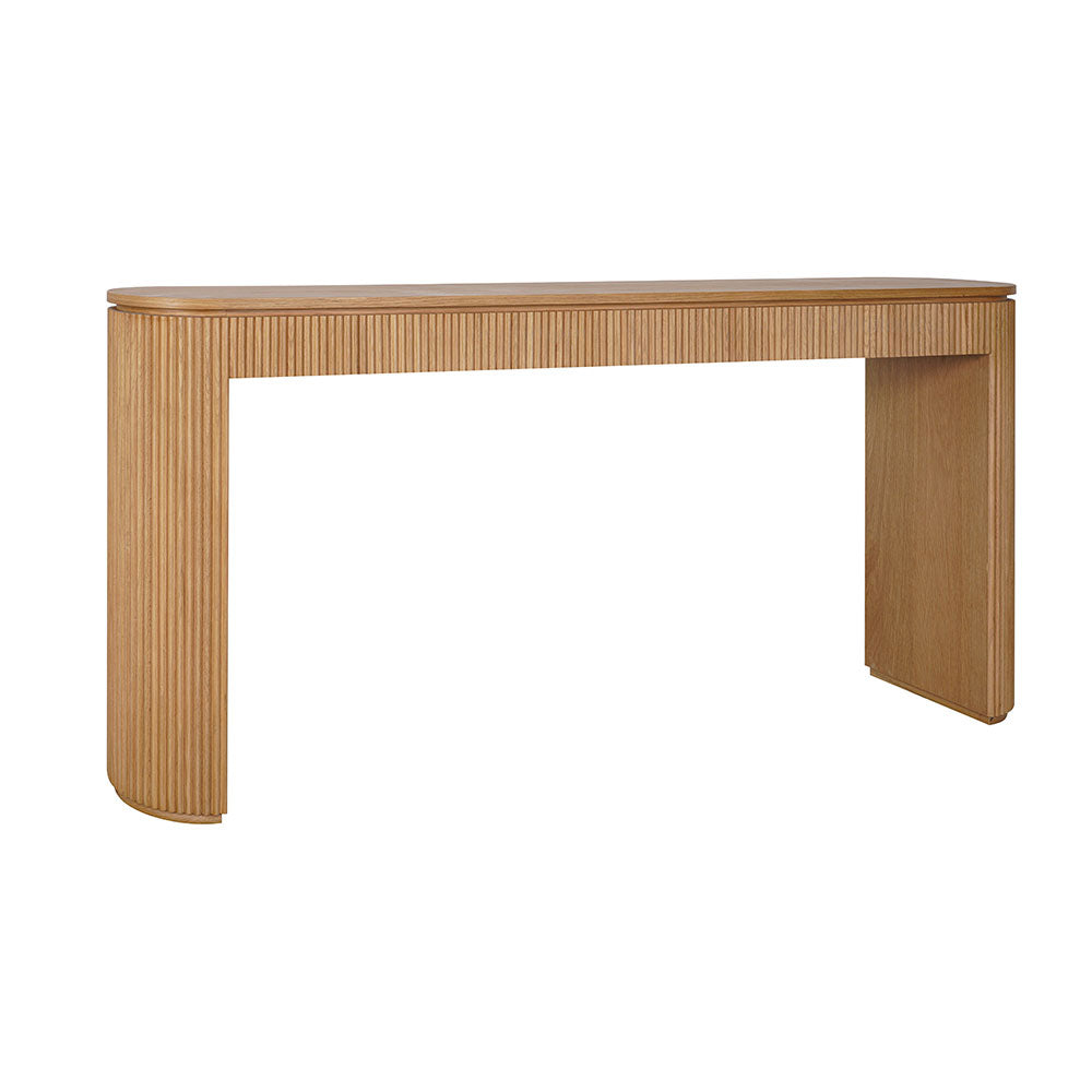 Kent console table featuring an oak veneer finish with distinctive natural wood grain