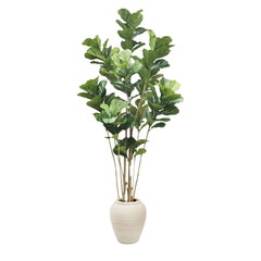 Tall 180cm artificial fiddle leaf tree with lush grand foliage in a decorative pot, realistic faux indoor plant for home and office décor