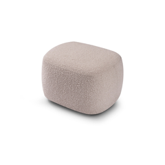 Lecce Boucl?? Modern Ottoman featuring soft textured upholstery and a minimalist rounded design, perfect as a footstool or accent piece for contemporary interiors.