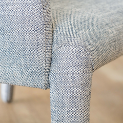 Lulea Armchair featuring low back and wide seat in cotton blend fabric, quality modern design for contemporary interiors.