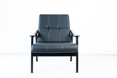 Luxury black Trani lounge chair with ashwood structure, modern accent chair for contemporary homes