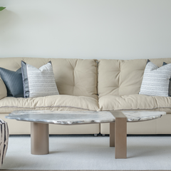 Milos luxury 3-seater sofa in genuine top-grain leather, modern and timeless living room furniture.