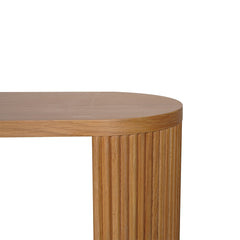 Milton modern oak console table crafted from solid oak wood and oak veneer