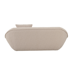 Contemporary 2-seater sofa with soft fabric upholstery in an inviting light shade