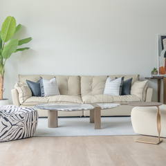 Premium quality leather sofa - Milos 3-seater with sleek neutral design for elegant living spaces.