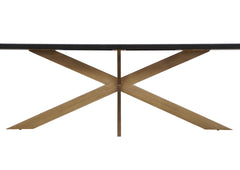 Moran large rectangular dining table in a rich dark coffee oak finish