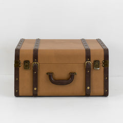 Close-up of Nico PU leather storage box showcasing textured exterior and velvet-lined interior