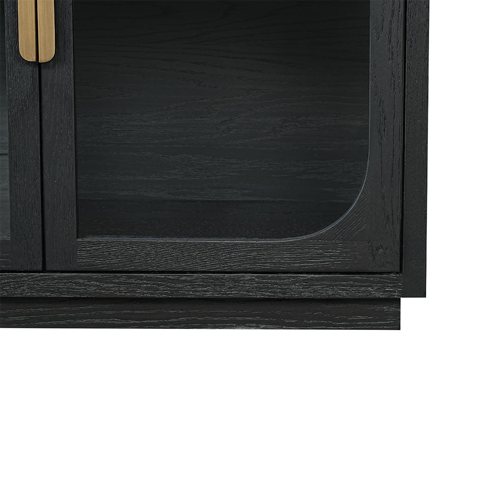 Salem contemporary sideboard featuring oak, glass and metal elements