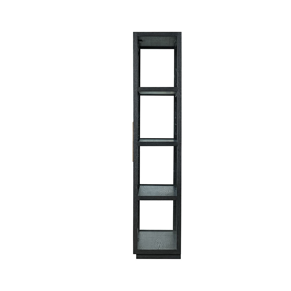 Salem tall oak storage cabinet with a contemporary design