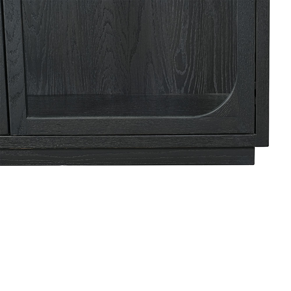 Salem tall wooden sideboard combining oak materials with modern detailing