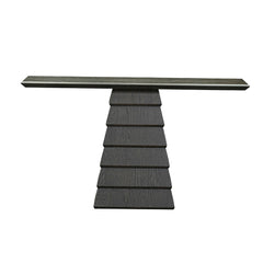 Salem wall table in a dark charcoal oak finish with a modern contemporary design