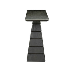 Salem dark charcoal wall table styled in a modern entryway with decorative accessories
