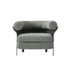 Ylva Armchair Cotton Linen, PU Leather, Stainless Steel