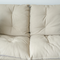 Sleek Milos 3-seater leather sofa, contemporary luxury seating for living room spaces.