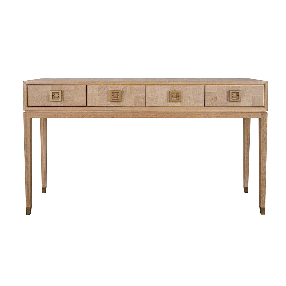 Sol console table in a natural oak finish with a modern and timeless design