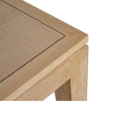 Sol modern wooden dining table featuring a solid yellow ash wood frame and oak veneer tabletop