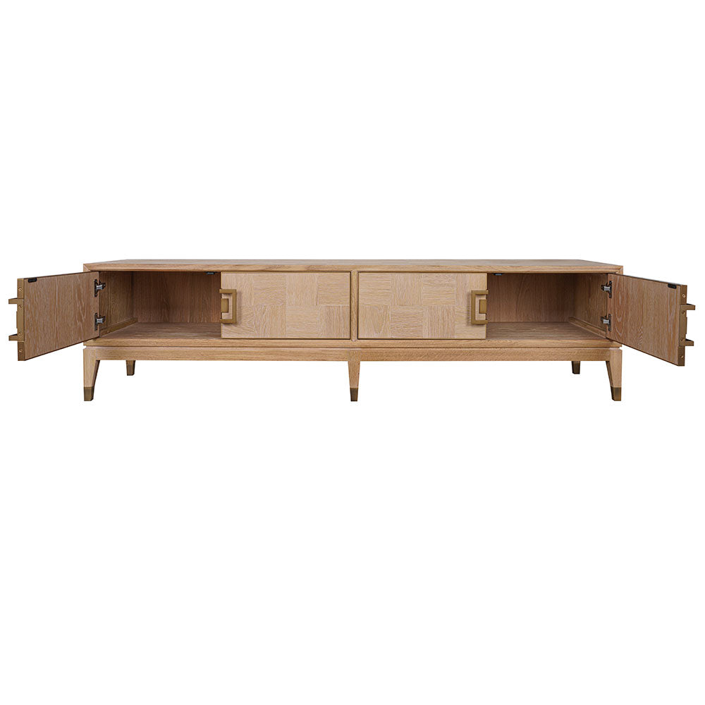Sol TV Unit with an oak veneer finish and natural wood appearance