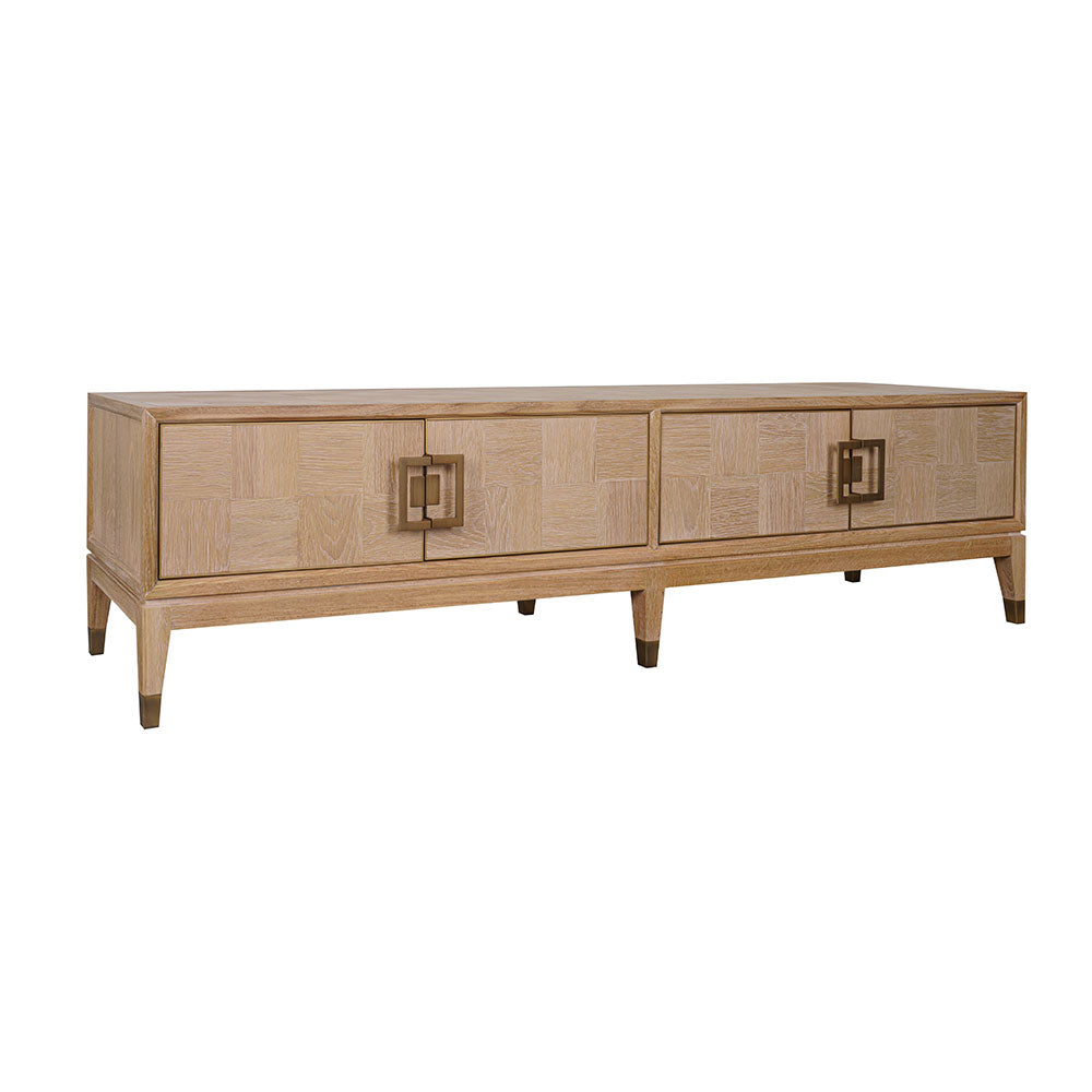 Sol wooden TV unit styled in a modern living room