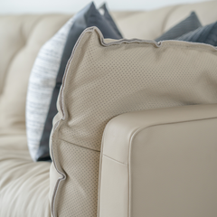 Top-grain leather 3-seater sofa - Milos, durable family-friendly seating with luxury design.