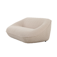 Umea 2 Seater Sofa in light fabric with smooth curves and compact silhouette, perfect for modern living spaces.