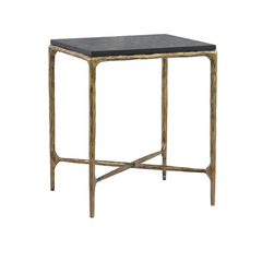 Vanne side table with choice of luxurious marble or natural ash wood top and sturdy forged iron base, showcasing mid-century modern luxury design